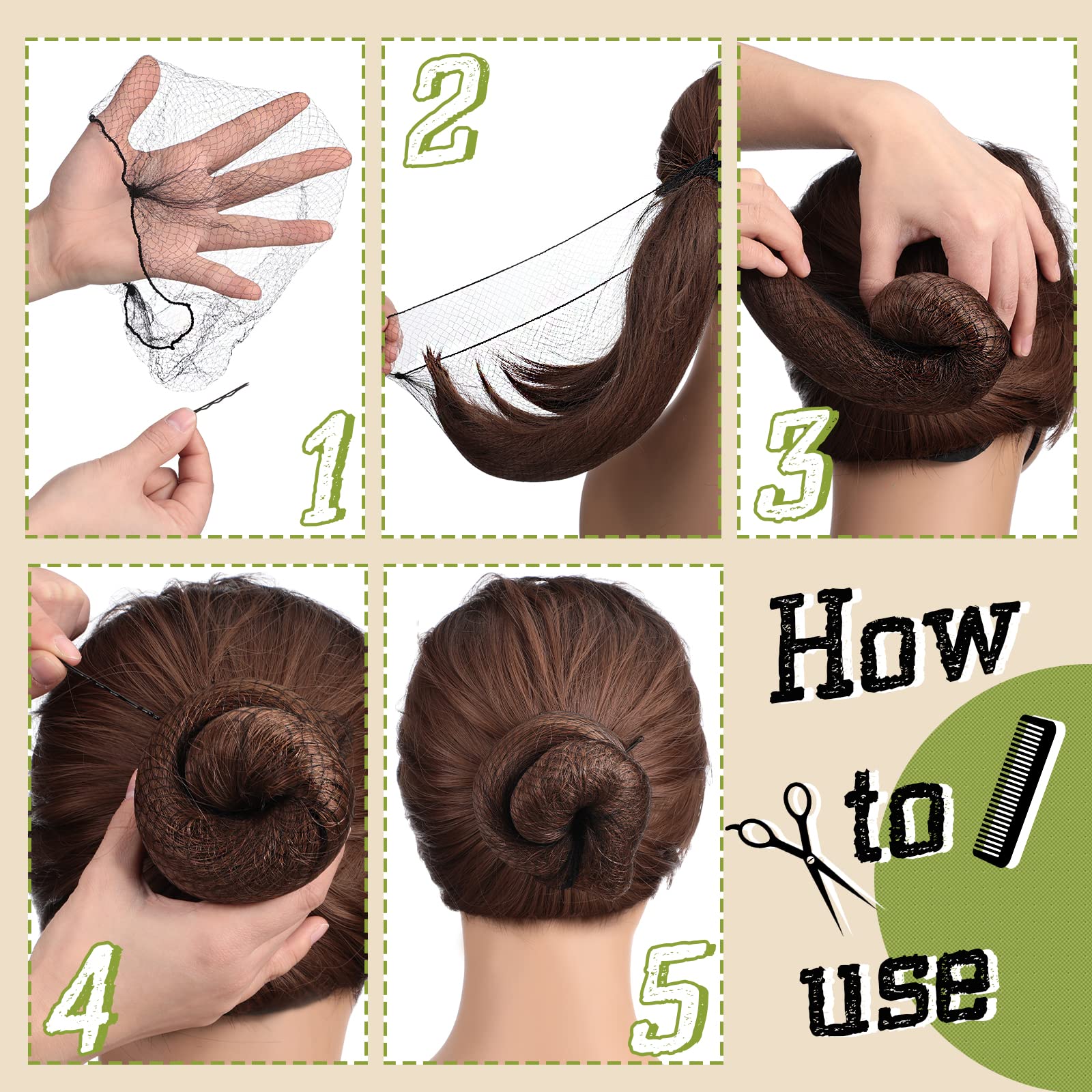 Jexine nylon mesh hair net lightweight and comfortable to wear