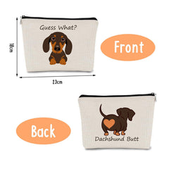 JFEHBFL dachshund zipper detail shows smooth-gliding closure for quick access.