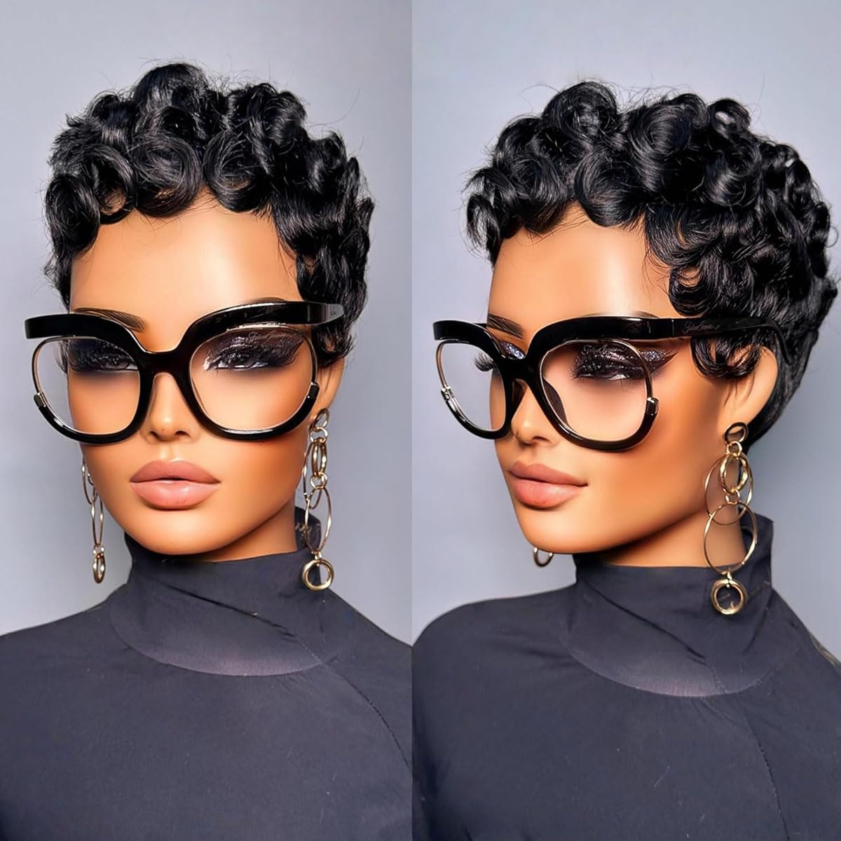 Peluca Jgzpfo Pixie con corte natural, aspecto realista y lista para usar
