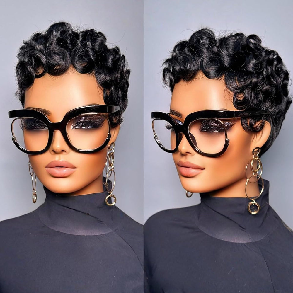 Peluca Jgzpfo Pixie con corte natural, aspecto realista y lista para usar