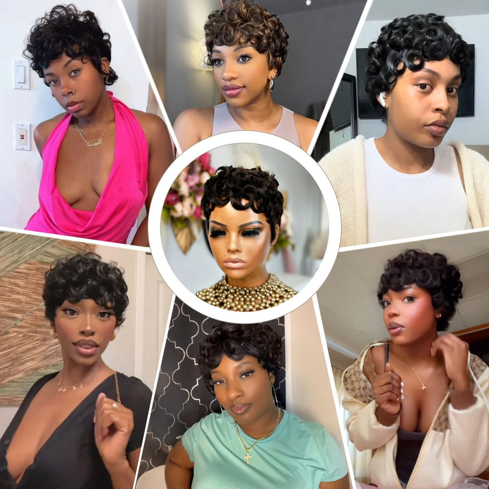 Jgzpfo Pixie Wig glueless fit for quick daily wear
