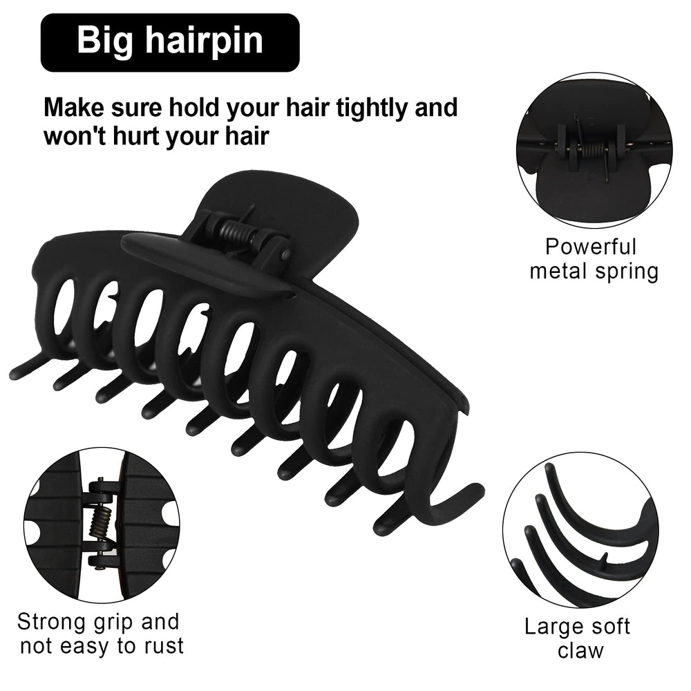 JHHSYU big hair claw clip black 4inch in bathroom routine keeps hair dry and tidy.