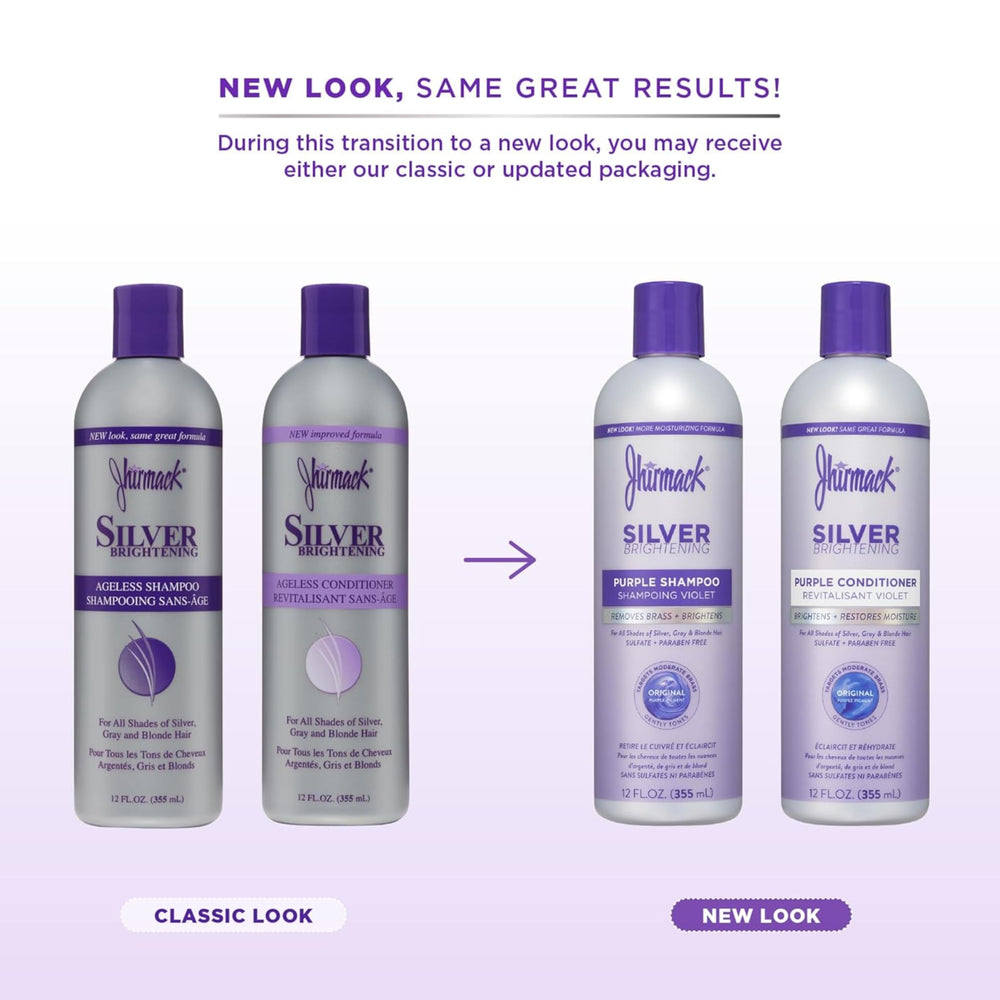 Jhirmack Silver Brightening Conditioner bottle nourishes and softens silver hair.