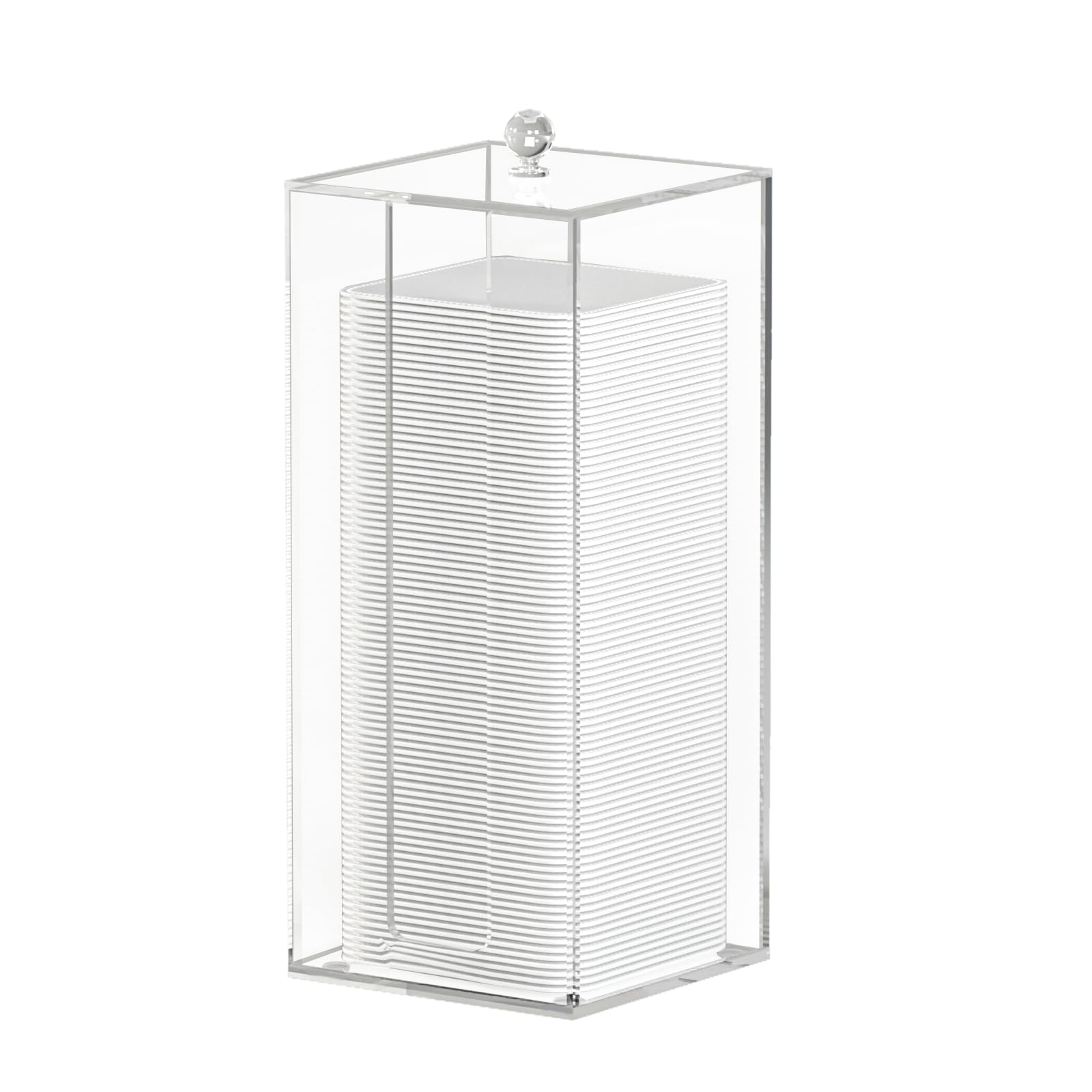 JHJFRAWY acrylic clean pad storage box lid keeps pads organized on your vanity.