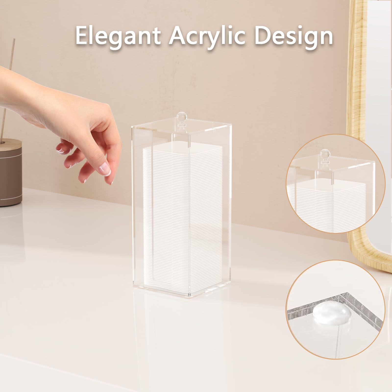 JHJFRAWY clear acrylic construction blends with any decor and resists daily wear.