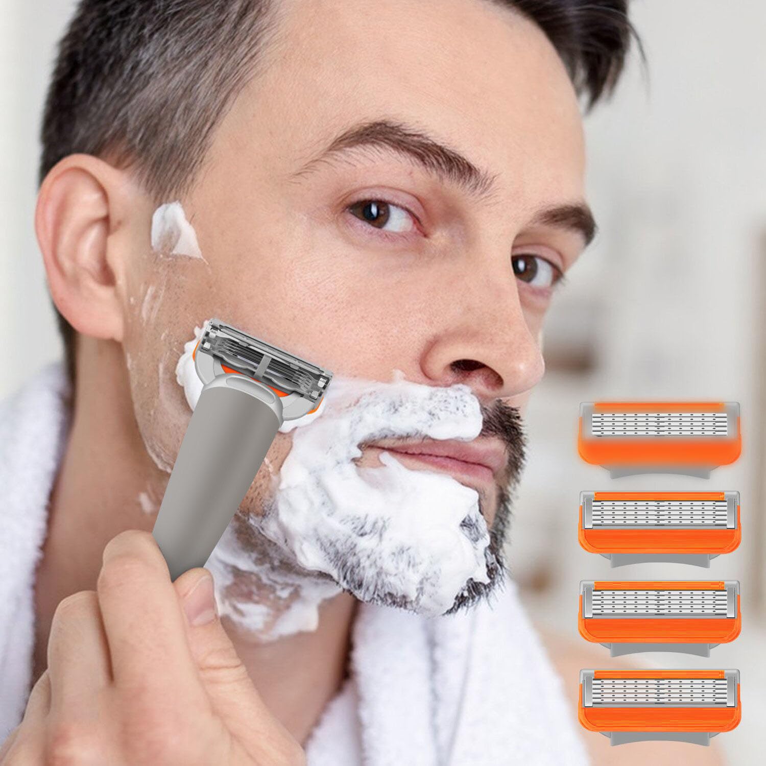 JHZHONG close-smooth-shave-demo illustrates a precise glide across face or body