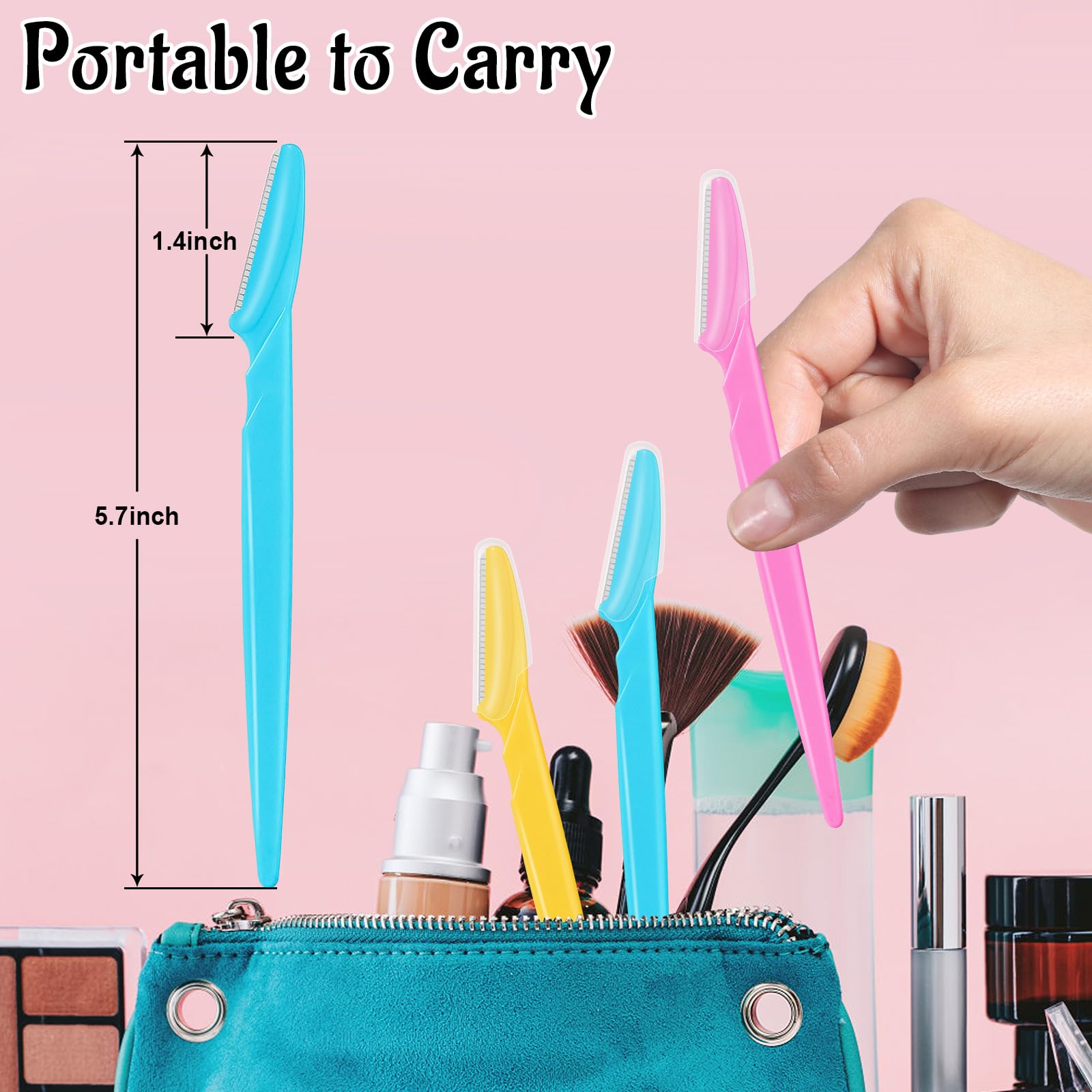 JHZMCRX eyebrow razor with protective cover for safe travel storage
