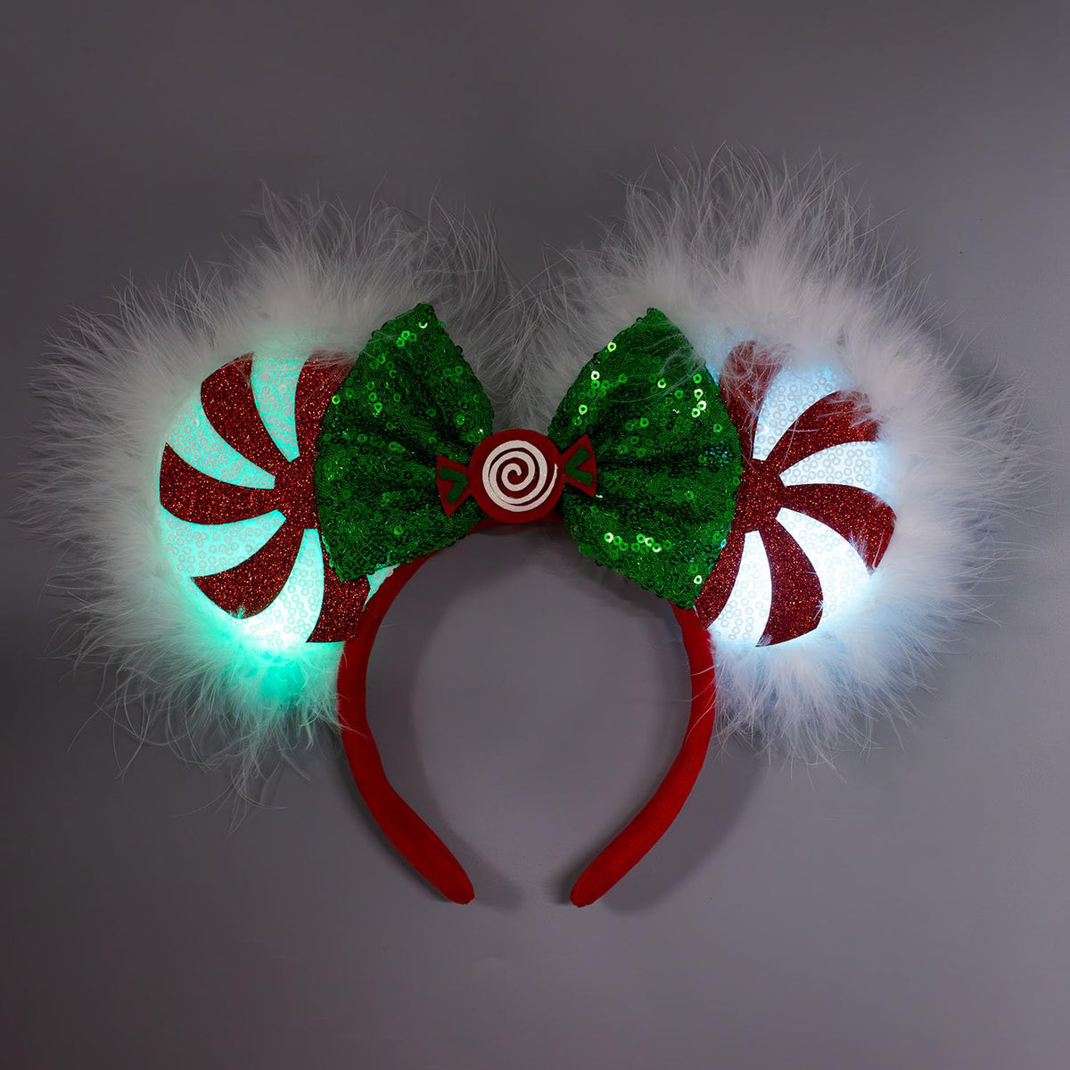 JIAHANG Christmas LED flash mouse ear headband glowing for festive photos and standout party looks.