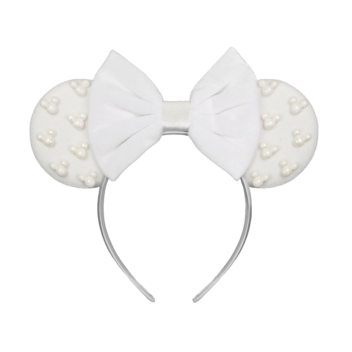 JIAHANG velvet mouse ears headband with pearls, perfect for cute outfits and photo props.