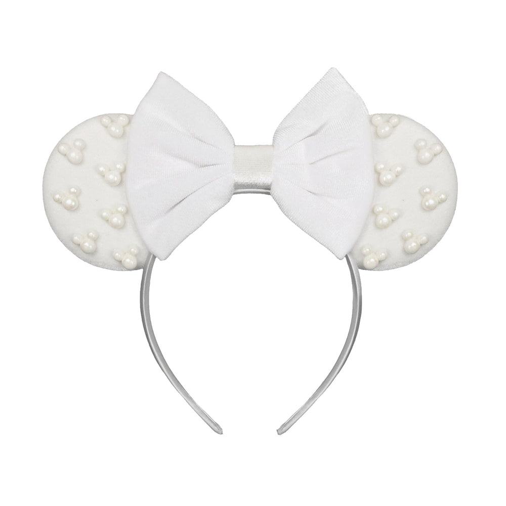 JIAHANG velvet mouse ears headband with pearls, perfect for cute outfits and photo props.