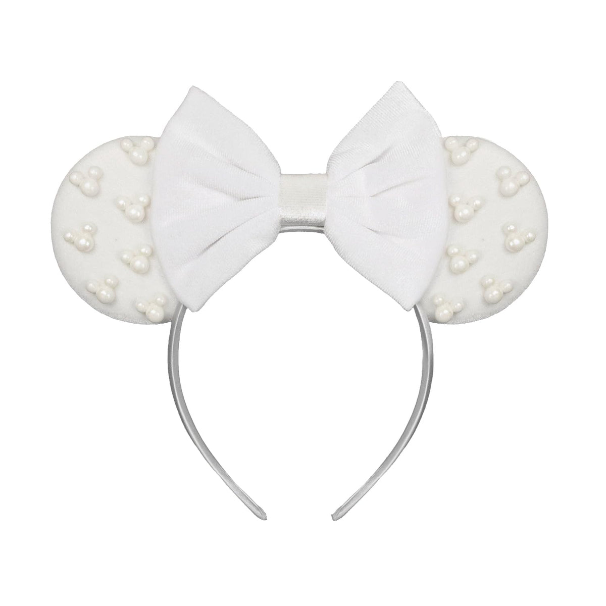 JIAHANG velvet mouse ears headband with pearls, perfect for cute outfits and photo props.