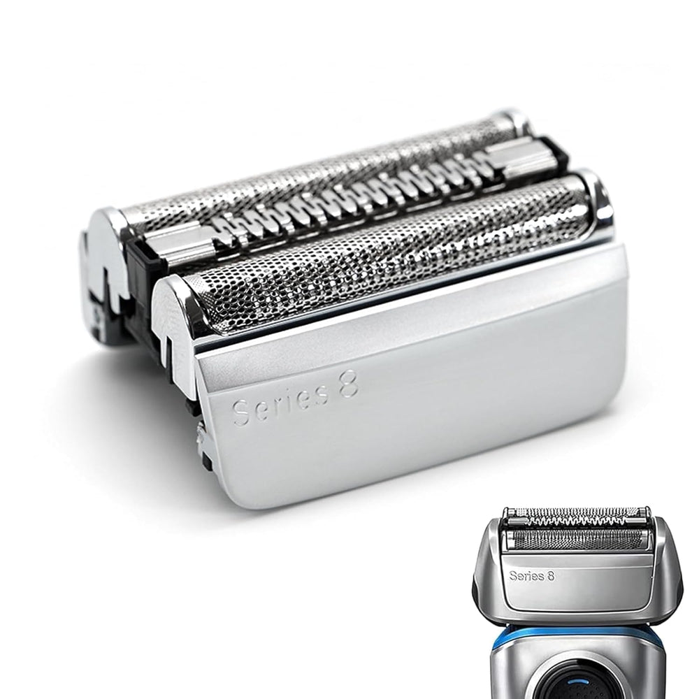 JIANCENGYU 83M replacement head close-up for Braun Series 8 shows precise fit for comfortable shaves.
