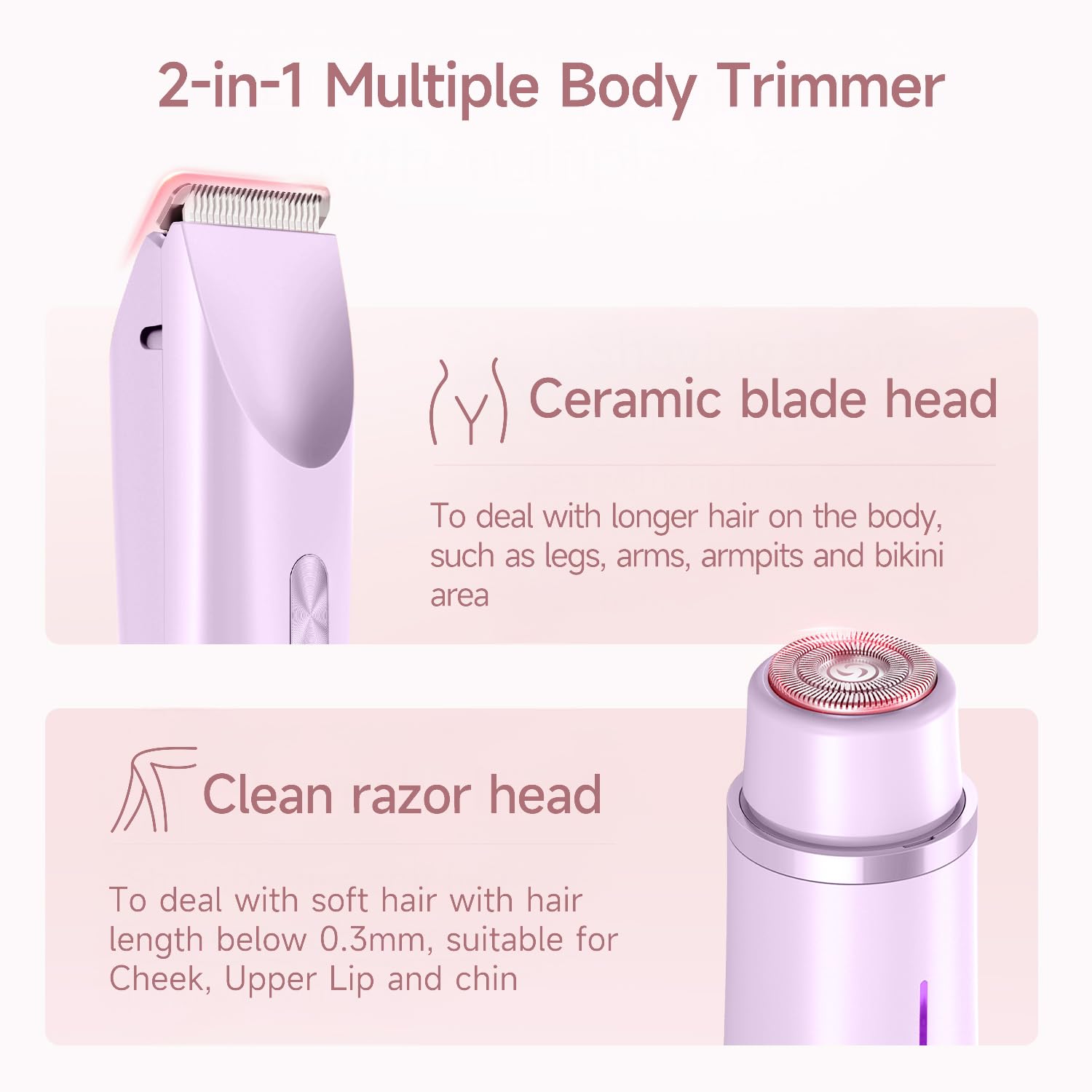 Jianeil bikini trimmer ceramic blade close-up for smooth precision