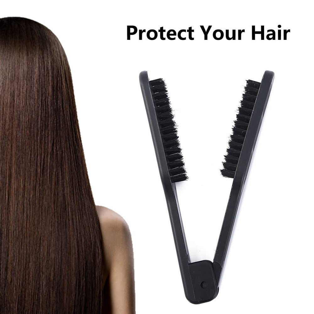 JIANWEI smoothing brush in hair demo demonstrates gentle detangling and scalp care