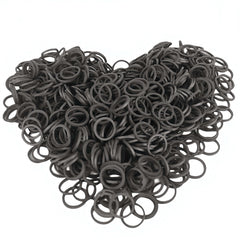 JIANYI mini rubber bands black pack closeup for durable styling options