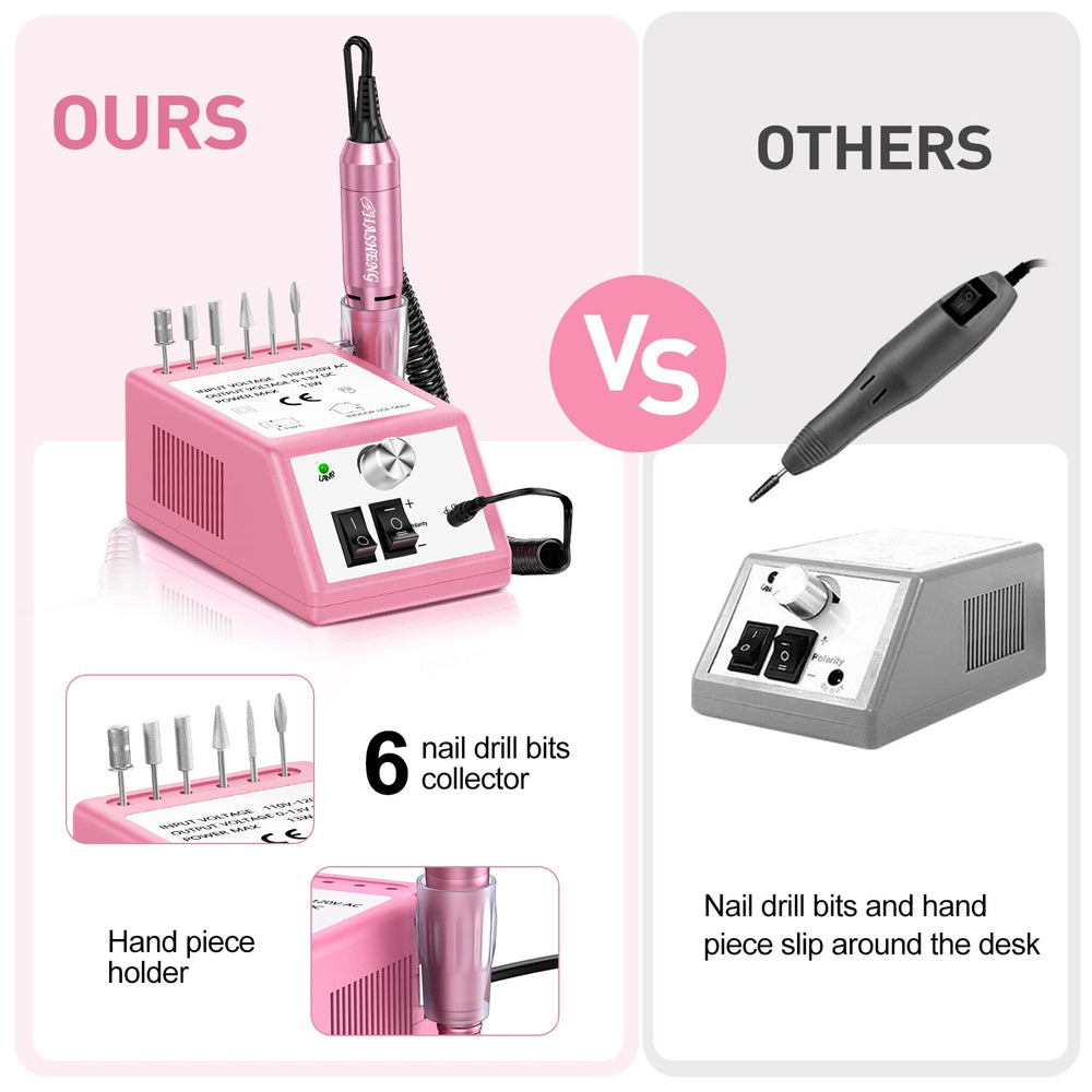 JIASHENG nail drill bits 6pc allow versatile shaping and cuticle work.