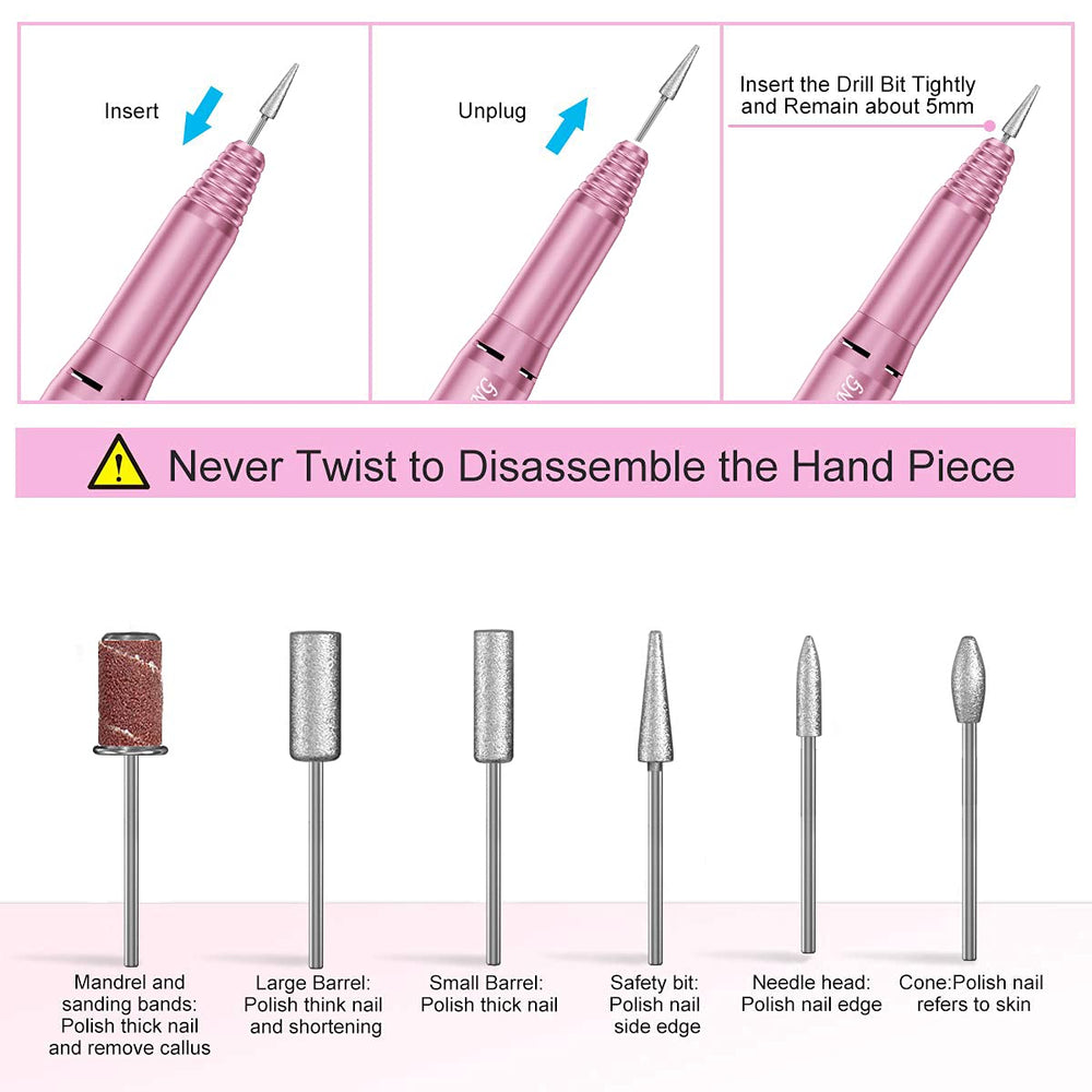 JIASHENG pink packaging showcases the elegant home-use manicure system.