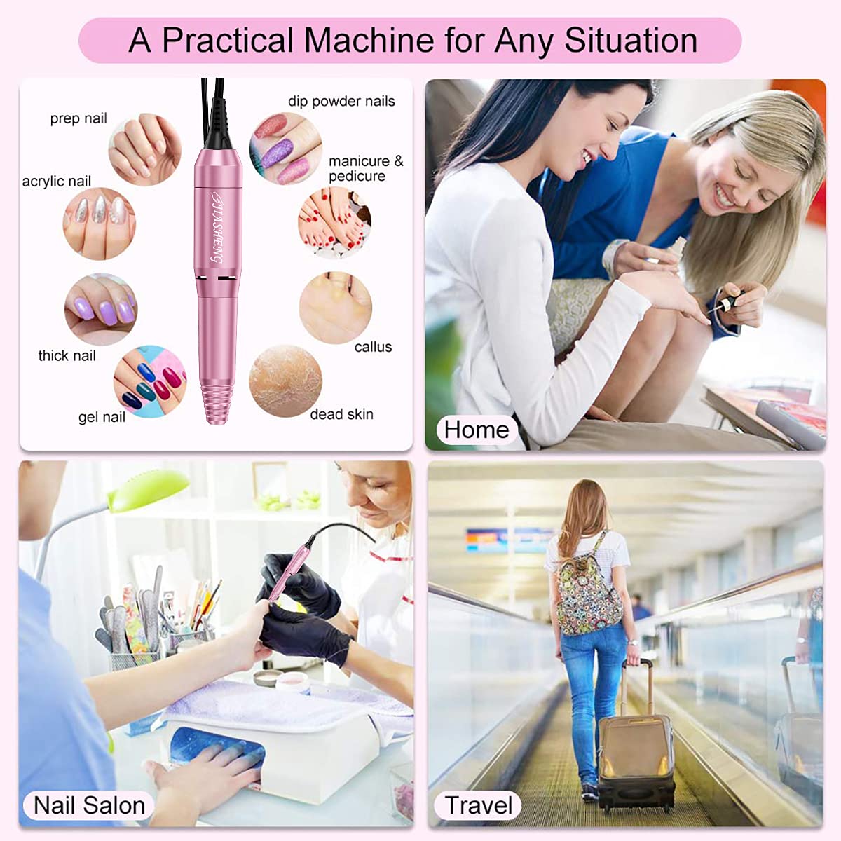JIASHENG plastic holder keeps bits and tips organized within reach.
