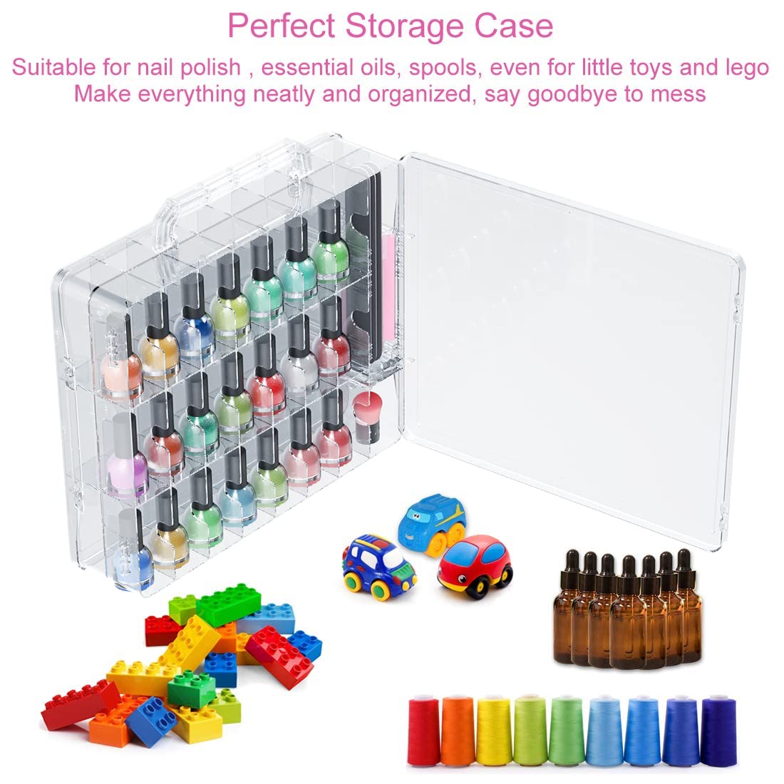 JIASHENG nail polish organizer right view keeps bottles visible for fast shade matching.