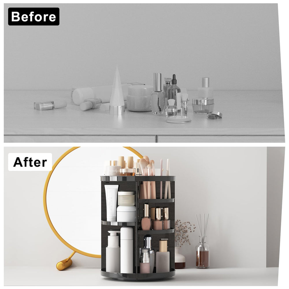 Jiavarry makeup brush holders and compartments for brushes and bottles
