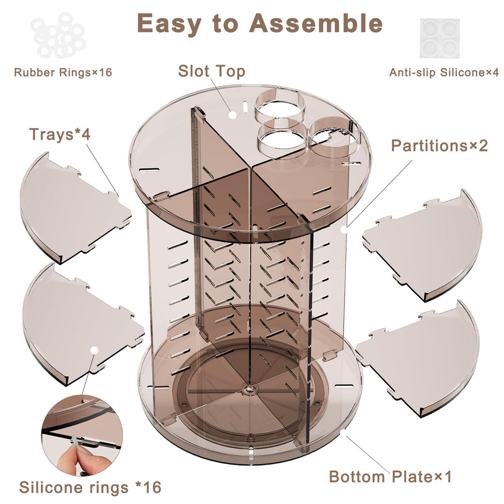 Jiavarry organizer’s nine compartments fit brushes, perfumes, nails and more