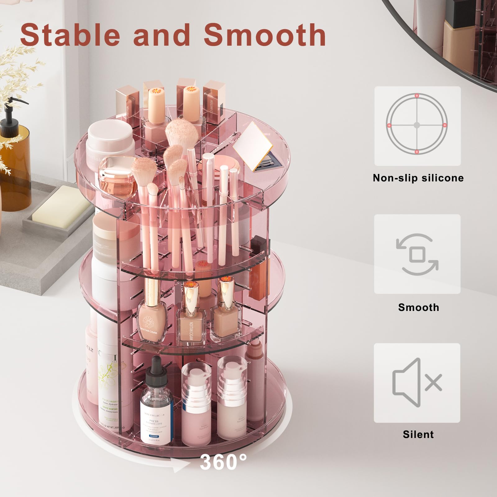 Jiavarry space-saving design helps clear dressing table and store essentials neatly.