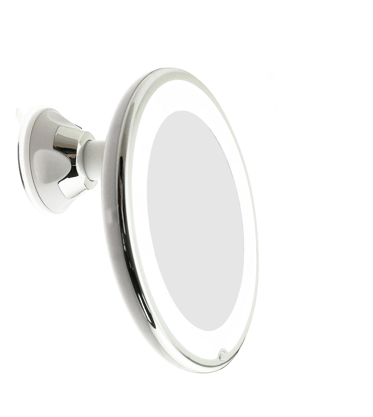 JiBen LED magnifying mirror 10X close-up for precise makeup application.