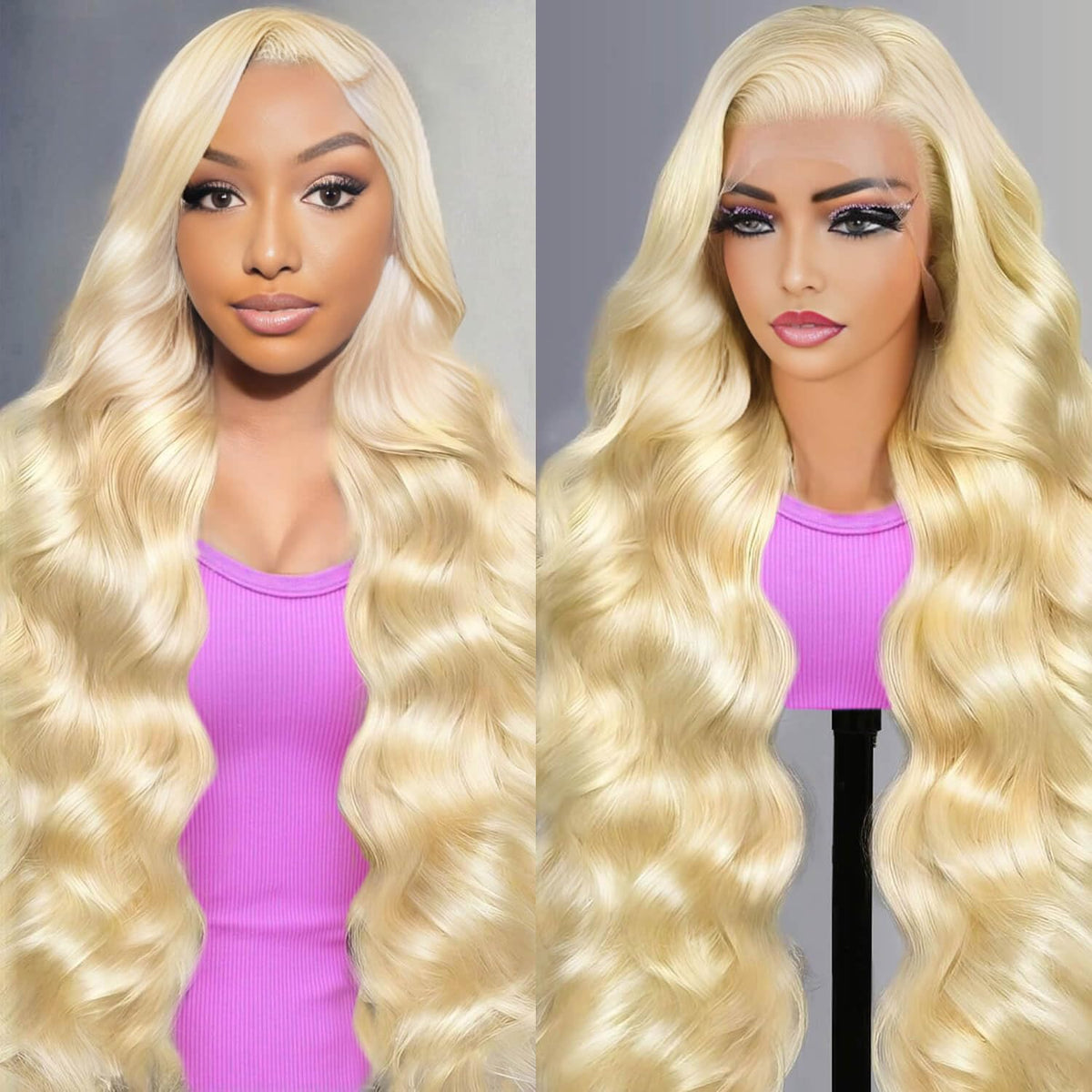 JIEDAOKOU 613 lace-front wig closeup hair detail for natural-looking scalp and texture.