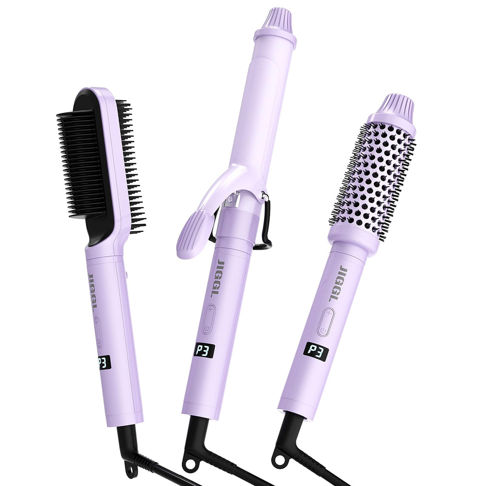 JIGGL 3-in-1 hair styler in a travel-compact setup for on-the-go styling