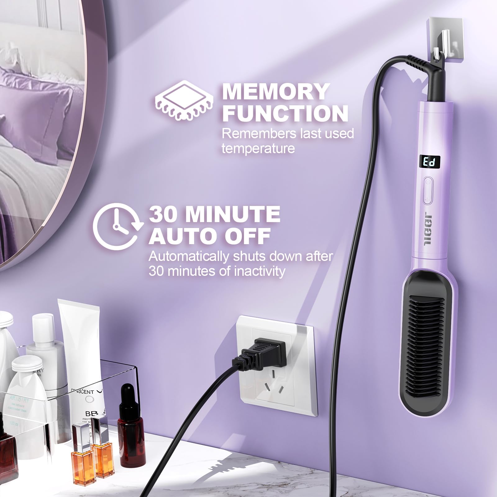 JIGGL straightening brush for sleek, straight styling with ease