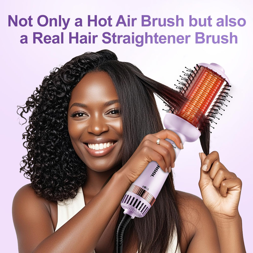 JIGGL extra-large oval-barrel brush straightens while smoothing for salon-like results.