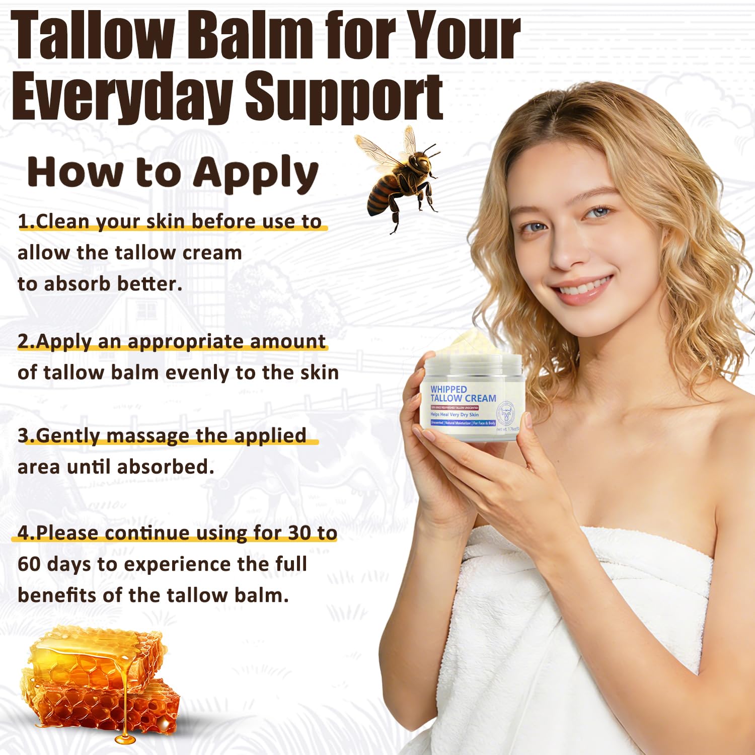 JIIANERY multi-use balm works on hands and body for daily nourishment.