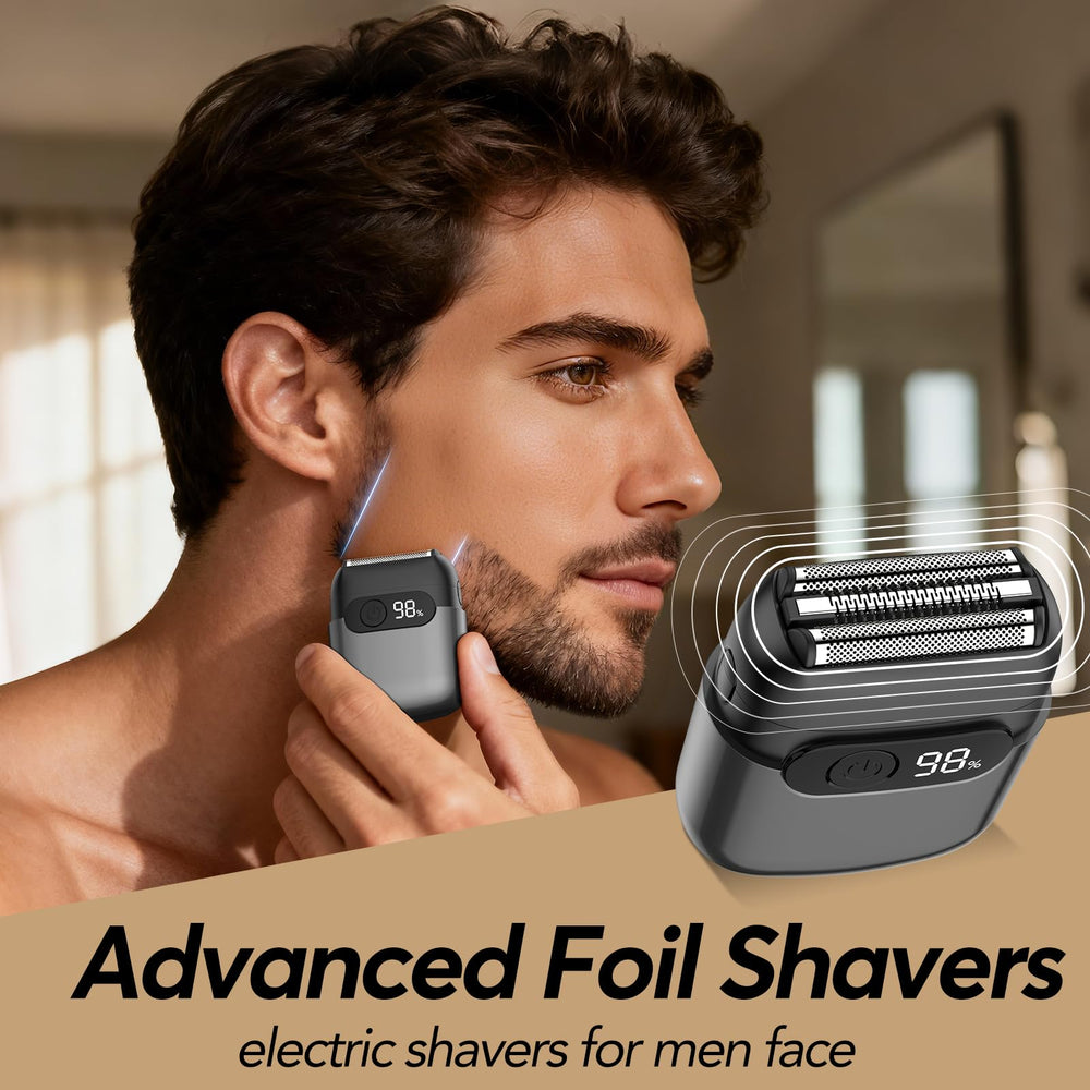 JIJ foil shaver LED display shows battery status for reliable charging
