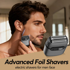 JIJ foil shaver LED display shows battery status for reliable charging