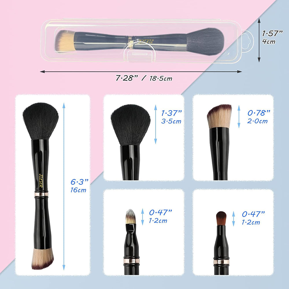 JILIER double-ended makeup brush offers flexible options on the go.