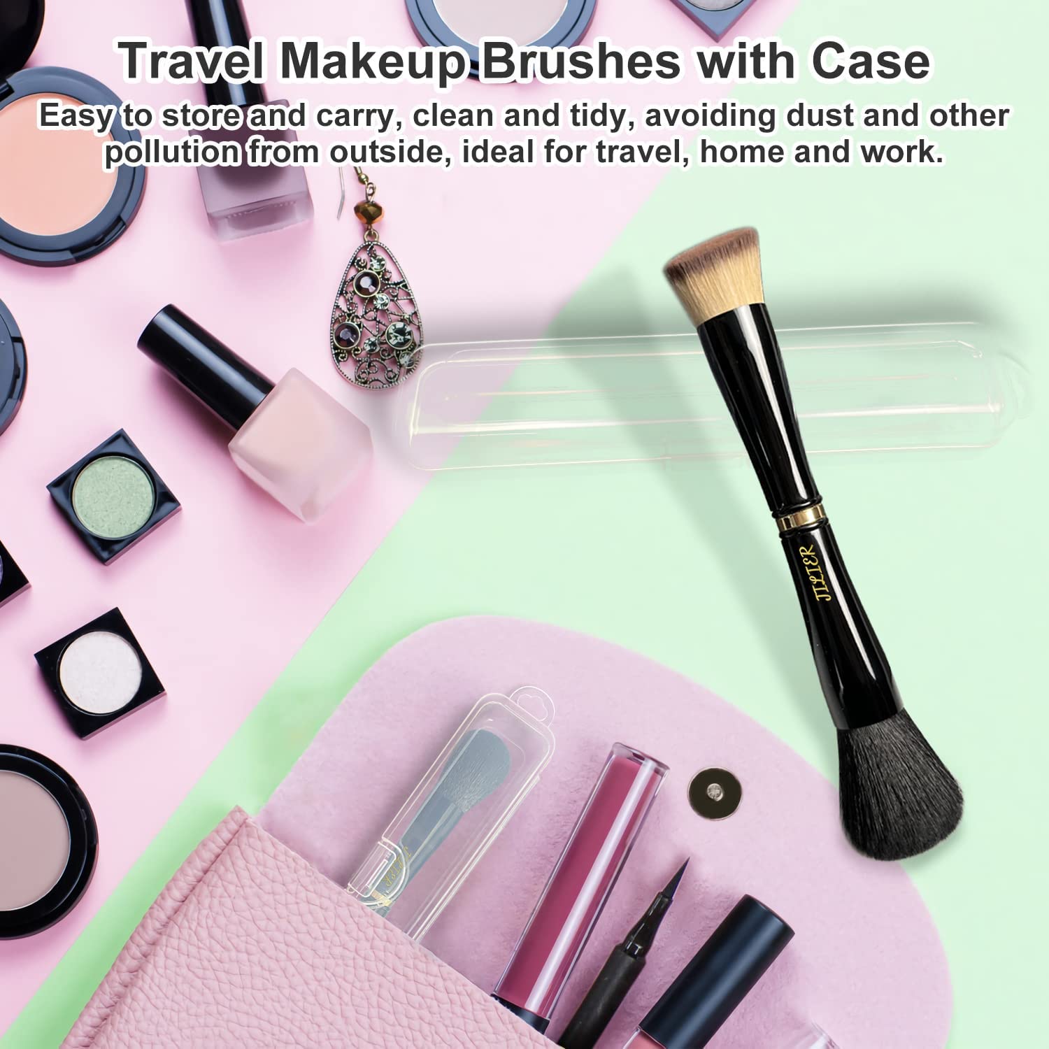 JILIER eyeshadow brush enables precise, smooth color application.