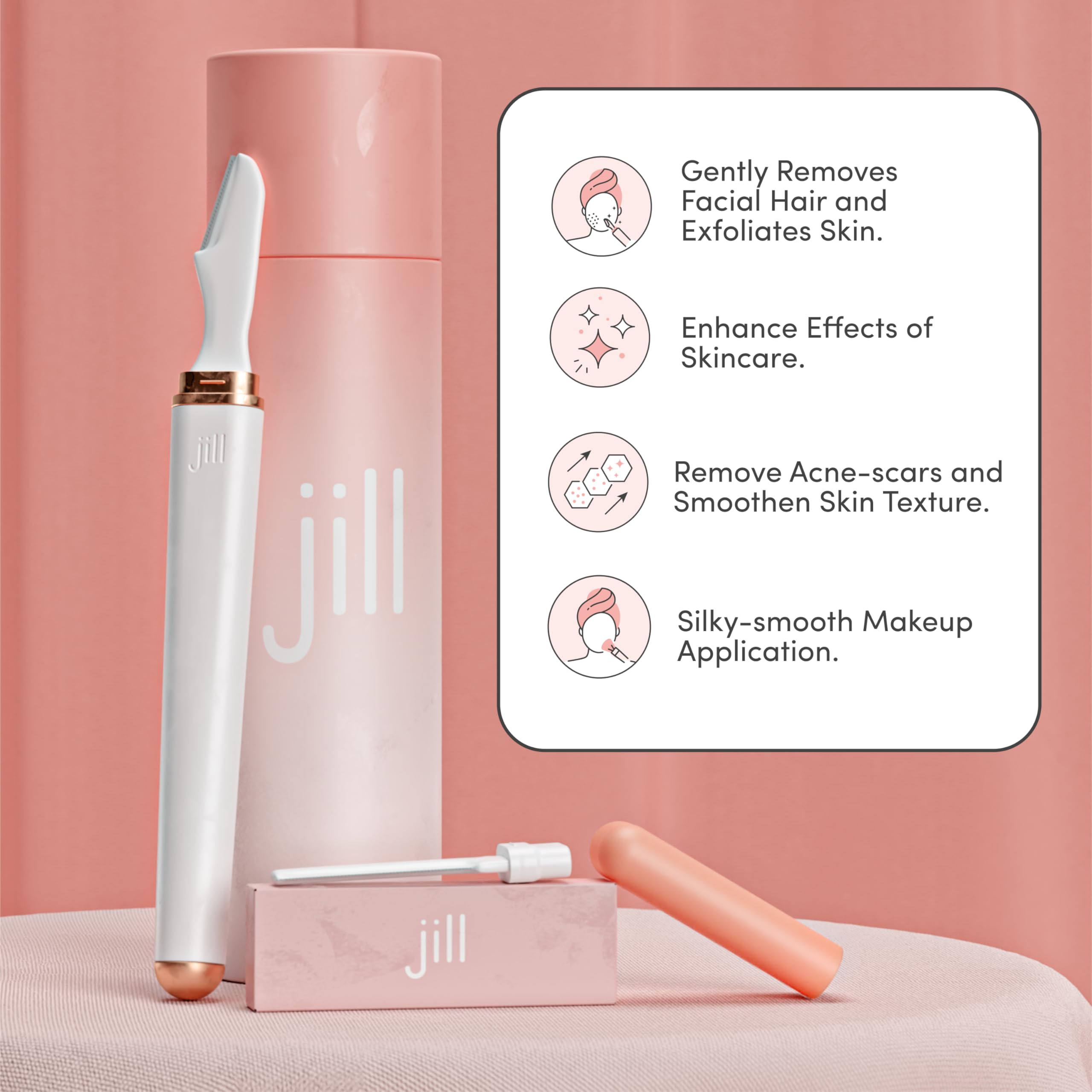 Jill Dermaplane Razor Trial Kit dermaplane razors delivering micro-groove precision exfoliation.