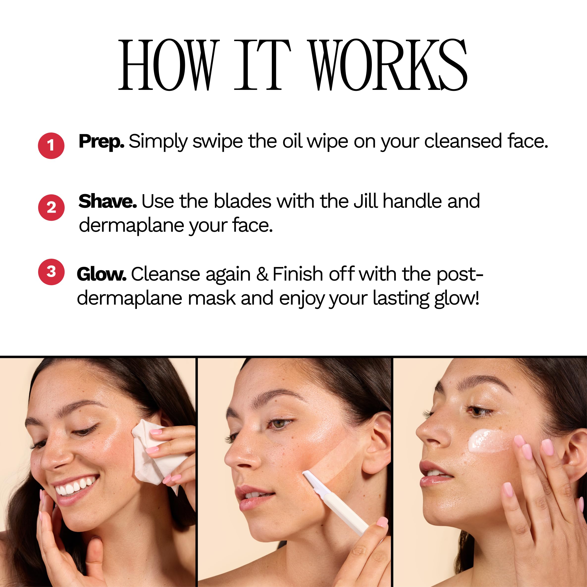 Gentle cleanser from Jill Dermaplane Kit for prepping skin