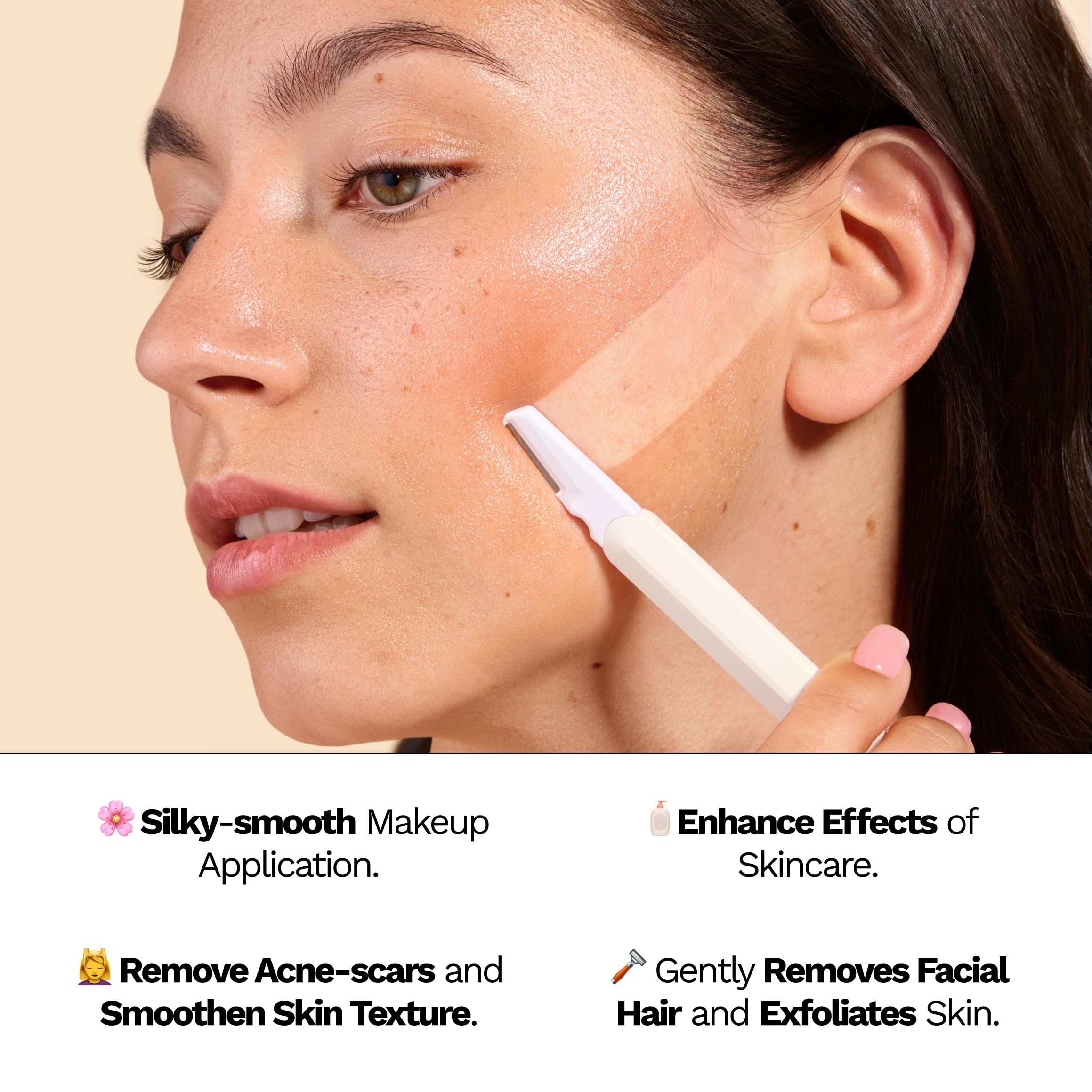 Pre-shave wipe from JILL Dermaplane Kit readying skin for dermaplaning