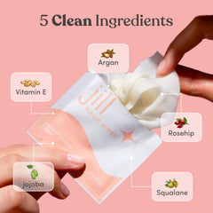 JILL Magic Wipes pre-shave step demonstrates quick skin prep for dermaplaning.