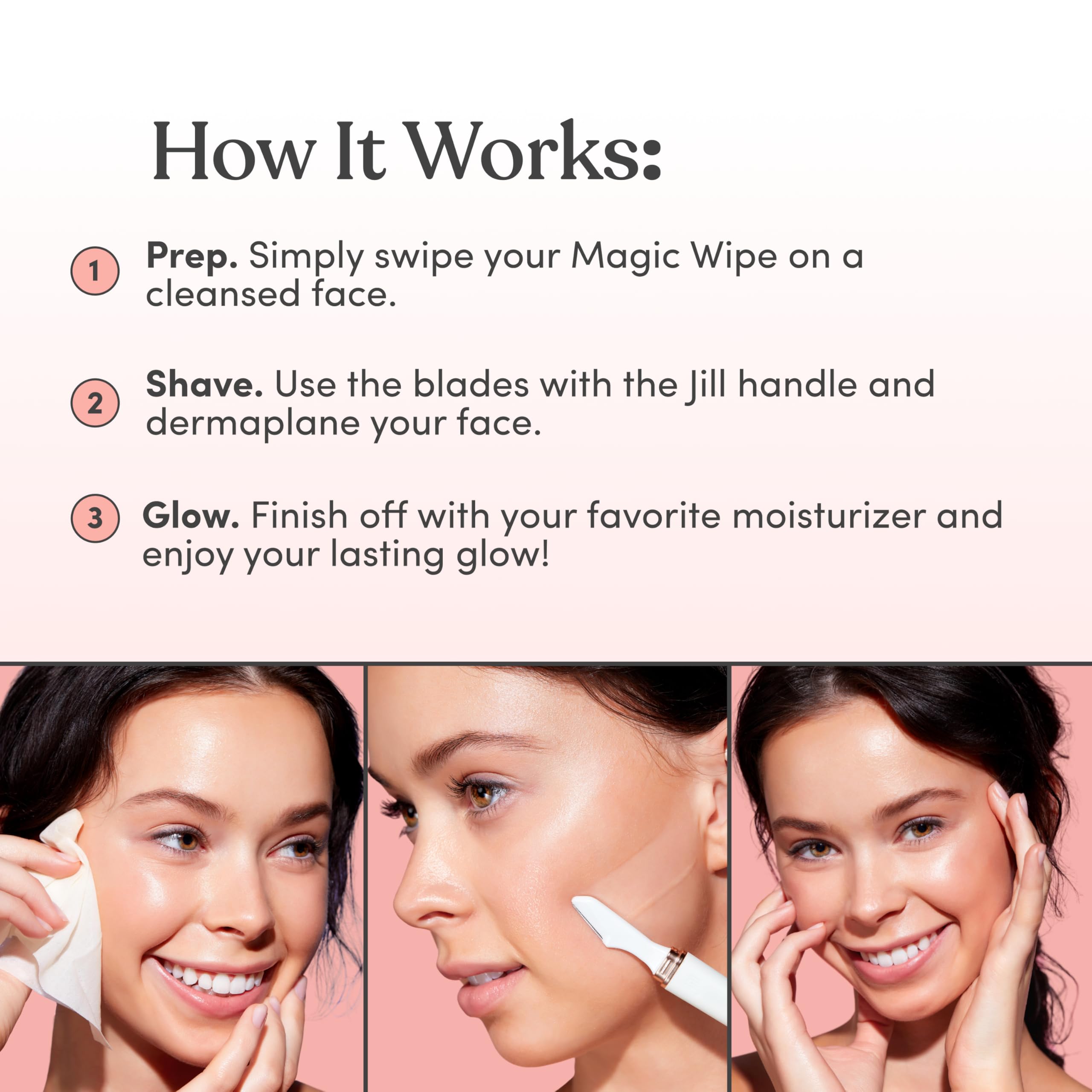 JILL Magic Wipes vegan oils image highlights Vitamin E and Argan for nourishing skin.