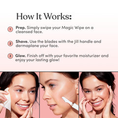 JILL Magic Wipes vegan oils image highlights Vitamin E and Argan for nourishing skin.