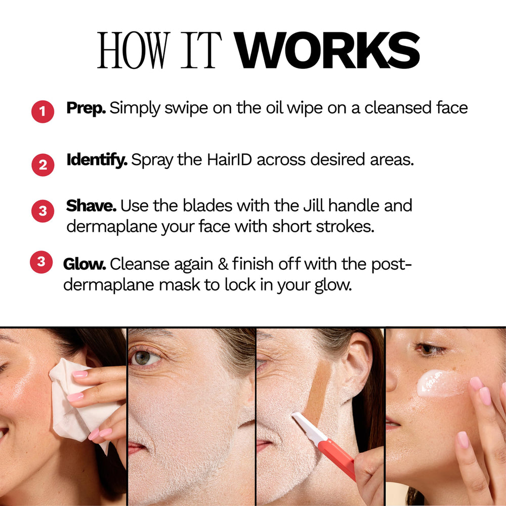 JILL Original Hair Identifying Spray face-prep improves accuracy around brows and lip area