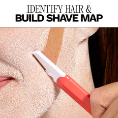 JILL Original Hair Identifying Spray mist-dispense demonstrates quick-dry precision before shaving