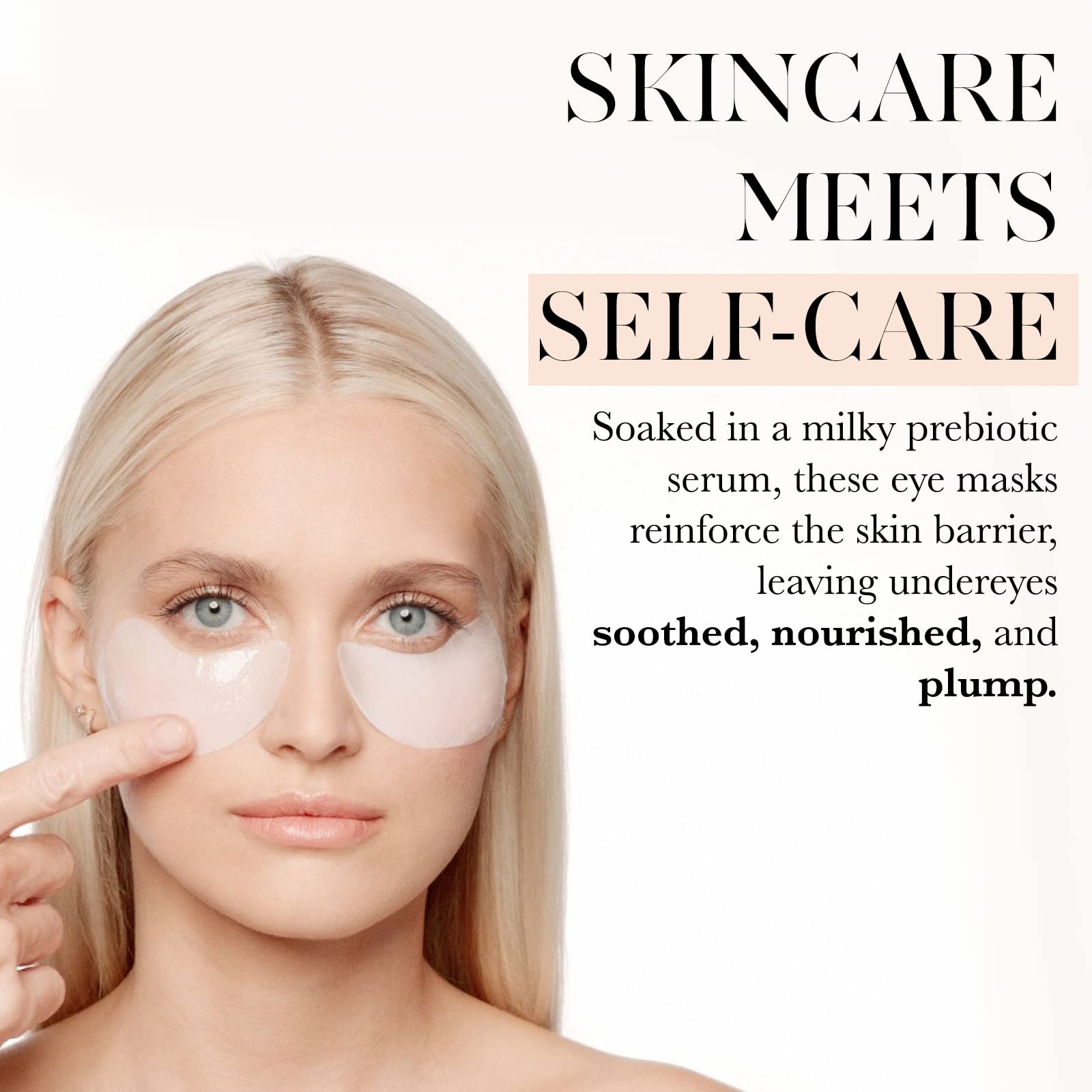 Jillian Dempsey eye-mask application-under-eye demonstrates soothing action during use.