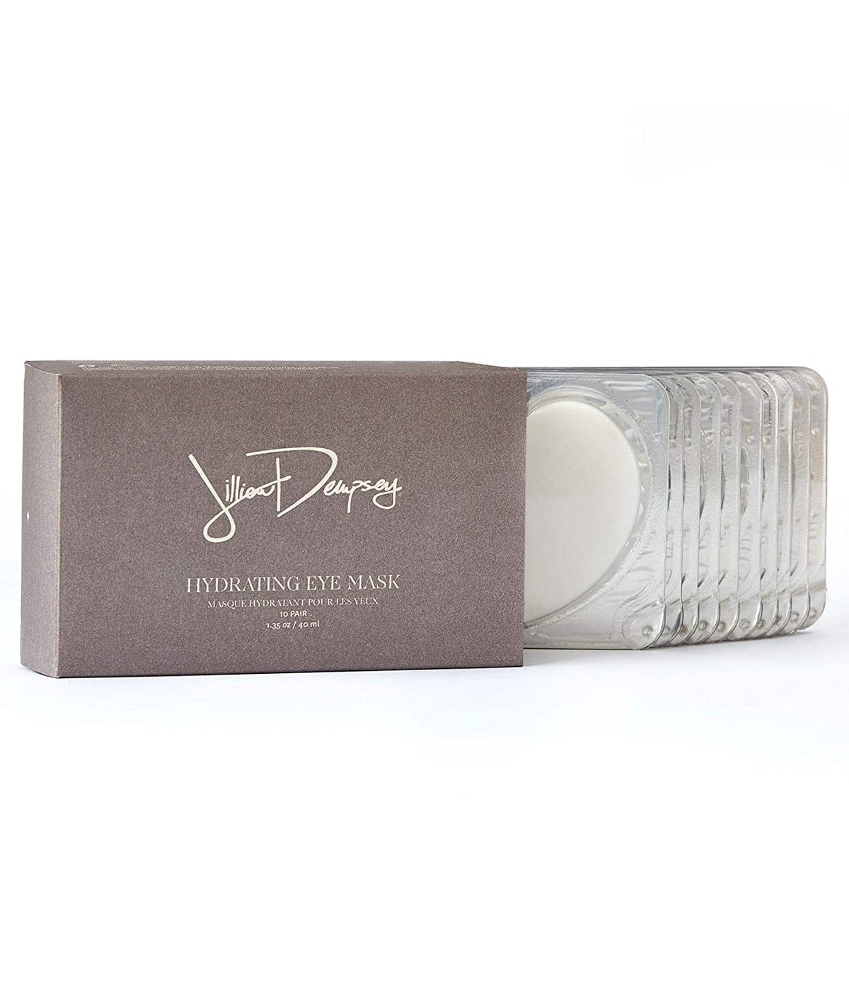 Jillian Dempsey eye-mask closeup showing soothing hydration for delicate under-eye skin.