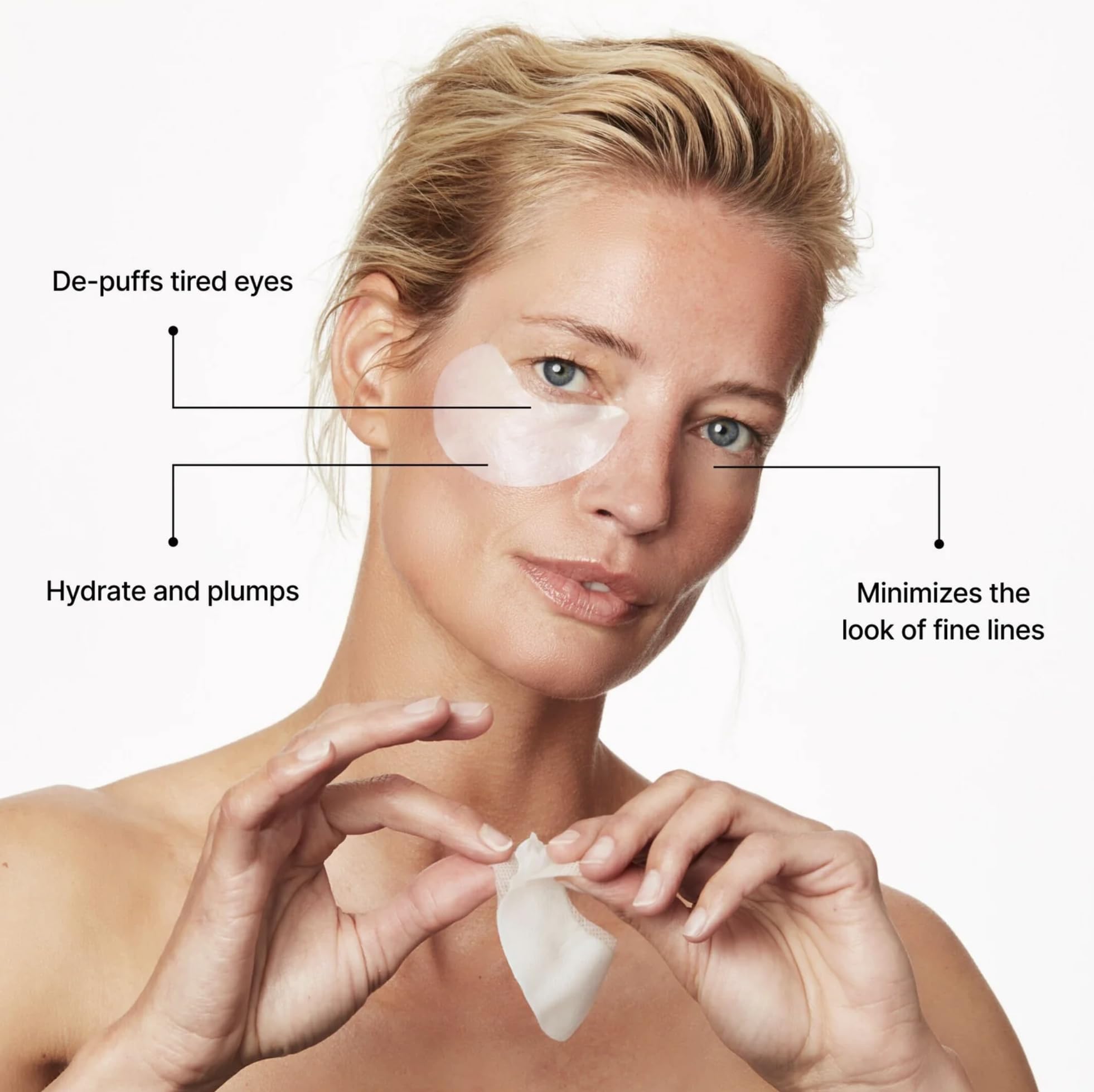 Jillian Dempsey eye-mask fridge-ready image suggests cooling refresh for puffy eyes.