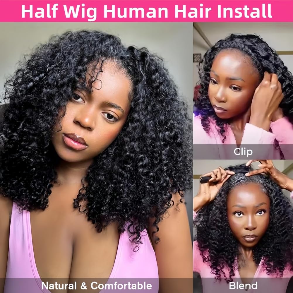 Jilnor Curly Half Wig high ponytail and bun ready style.