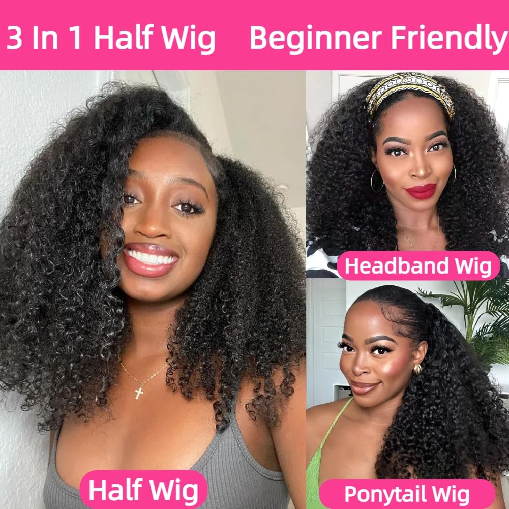 Jilnor Curly Half Wig natural hairline blend for seamless appearance.