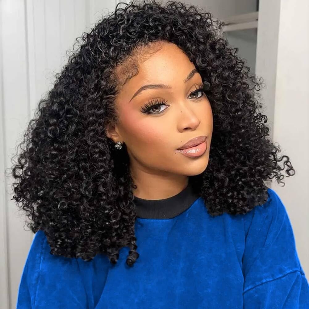Jilnor Curly Half Wig unprocessed Brazilian hair closeup for natural texture and shine.